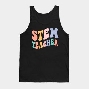 Back To School Teacher Squad Groovy Retro Stem Teacher Tank Top